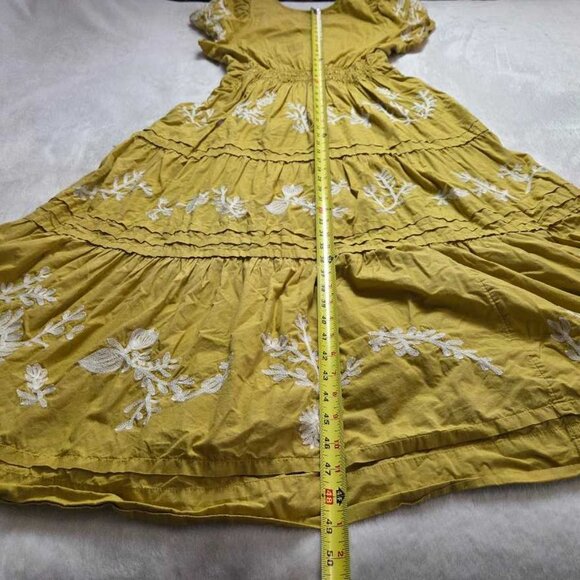 M By Anthropologie The Somerset printed maxi dress yellow embroidered flowers 2 - Picture 12 of 12